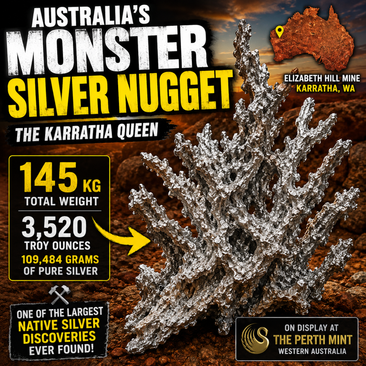 The Largest Silver Nugget Ever Found in Australia: The Karratha Queen