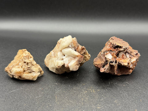 Budget Refractory Gold Ore Quartz Crystal Specimen Lot | 3 Small Hydrothermal Breccia Samples
