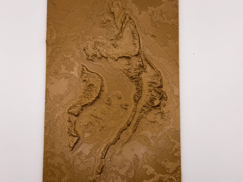 Topography of The Grampians 3D Printed Map